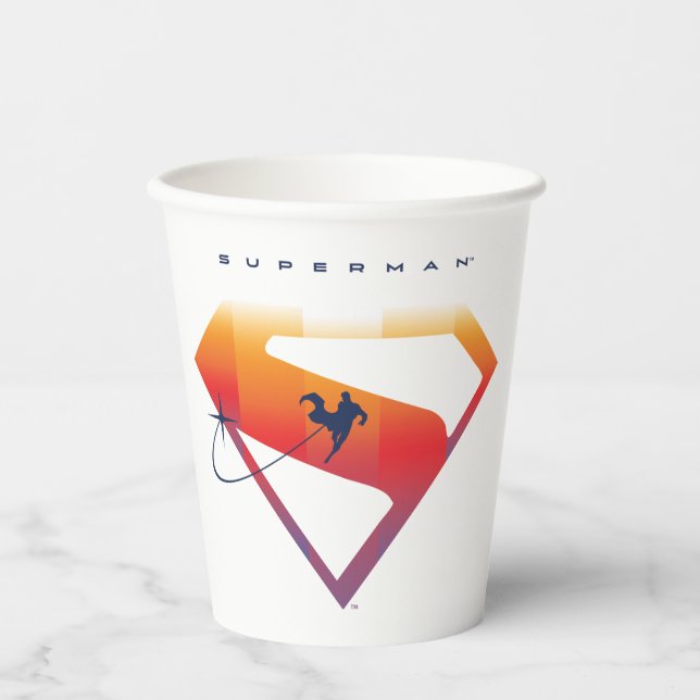 Sonnenuntergang Superman Shield Pappbecher (Vorderseite)
