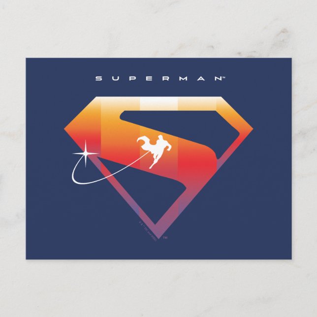 Sonnenuntergang Superman Shield Postkarte (Vorderseite)