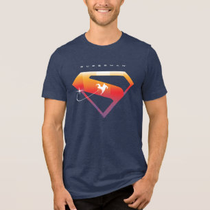 Sonnenuntergang Superman Shield Tri-Blend Shirt