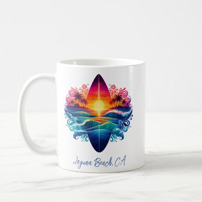 Sonnenuntergang Surfbretter Kaffeetasse (Links)