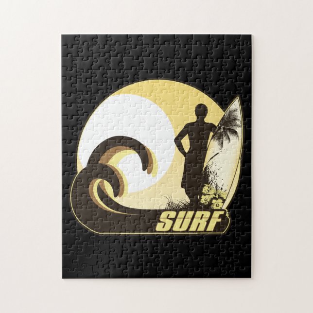 Sonnenuntergang-Surfer Puzzle (Vertikal)