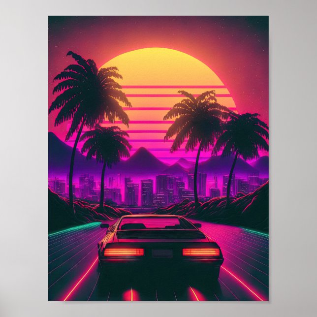 Sonnenuntergang: Synthetisiert die Skyline Poster (Vorne)
