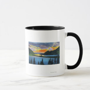 Sonnenuntergang-Szene auf dem Columbia River Tasse