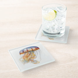 Sonnenuntergang Tentakel: Wasserfarbenfrohe Kunst Glasuntersetzer