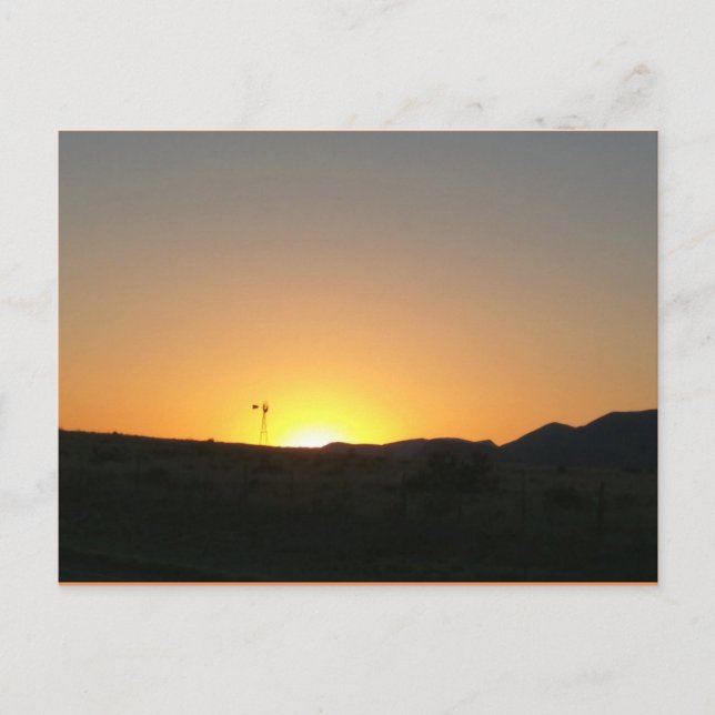 Sonnenuntergang Texas Postkarte (Vorderseite)