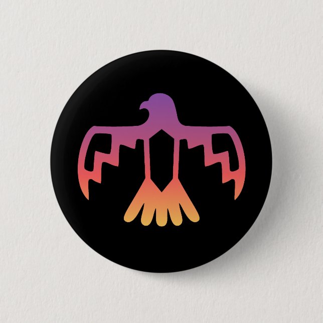 Sonnenuntergang-Thunderbird-Knopf Button (Vorderseite)
