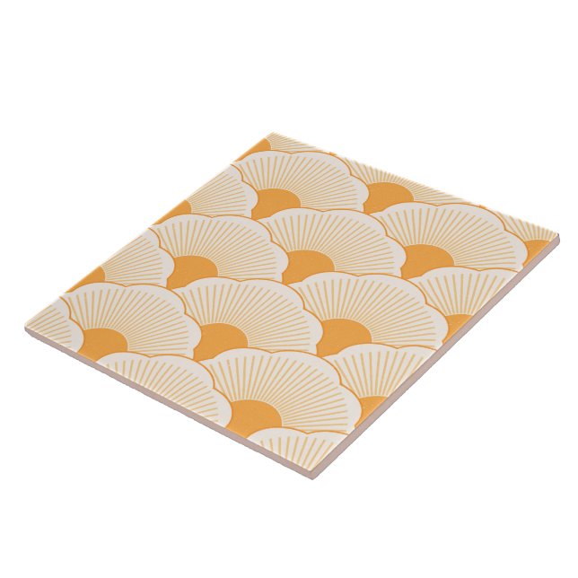 Sonnenuntergang, tonisch orange, Beton Fliese (Seite)