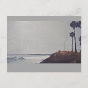 Sonnenuntergang Topanga Surfer mit LosAngeles Logo Feiertagspostkarte