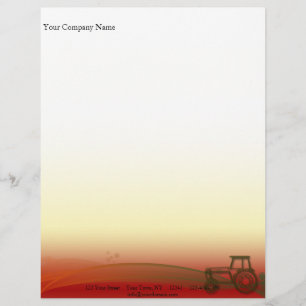 Sonnenuntergang-Traktor-Illustration Briefbogen