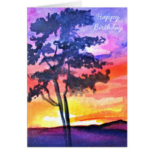 Sonnenuntergang Traumlandschaft Aquarellkunst