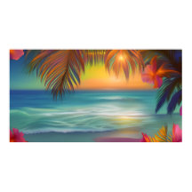 Sonnenuntergang Tropical Beach Sand Palmen Meer Bl