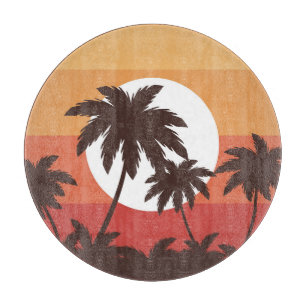 Sonnenuntergang Tropical Palm Beach Vintag Schneidebrett