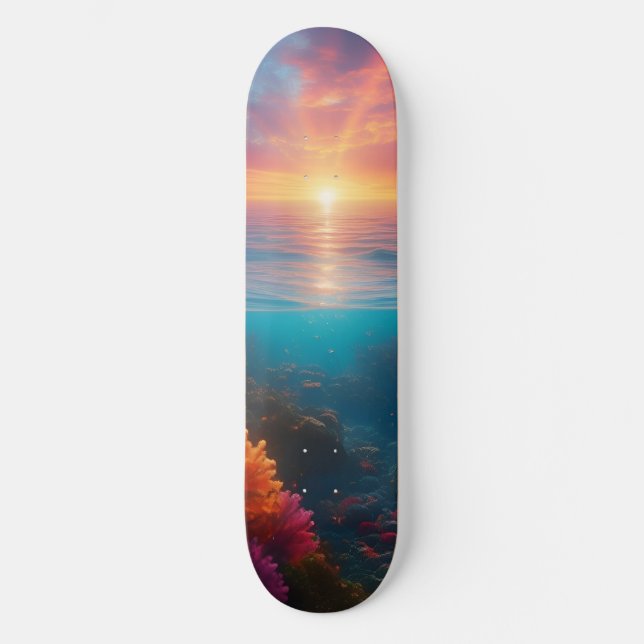 Sonnenuntergang tropisch 1 skateboard (Vorderseite)