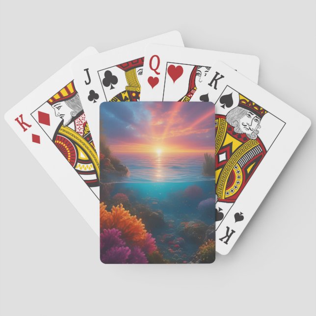 Sonnenuntergang tropisch 1 spielkarten (Rückseite)
