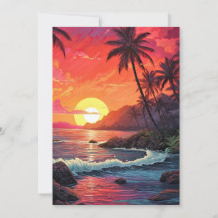 Sonnenuntergang Tropischer Strand Paradies Insel Einladung