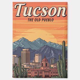Sonnenuntergang Tuscon Skyline Arizona Reise Magnet
