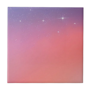 Sonnenuntergang Twilight Stars Pink Lila Ombre Gra Fliese