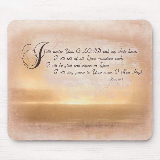 Sonnenuntergang u. Psalme/inspirierend Bibel-Verse Mousepad (Vorne)
