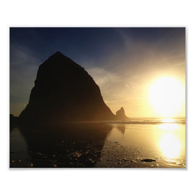 Sonnenuntergang über Cannon Beach, Oregon Fotodruck (Vorne)