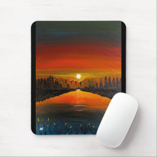 Sonnenuntergang über Canyon Lake Malerei von Alfre Mousepad