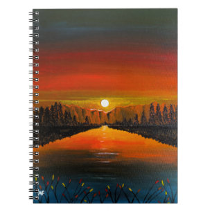 Sonnenuntergang über Canyon Lake Malerei von Alfre Notizblock