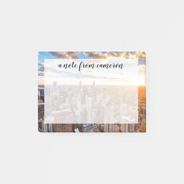 Sonnenuntergang über Chicago Post-it Klebezettel (Vorderseite)