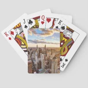 Sonnenuntergang über Chicago Spielkarten