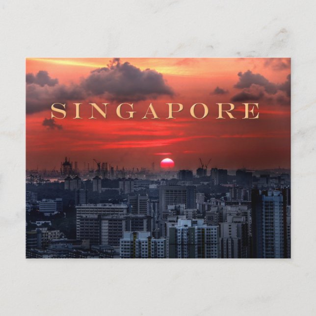 Sonnenuntergang über Chinatown in Singapur Postkarte (Vorderseite)