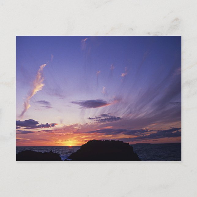 Sonnenuntergang über Cornwalls Atlantik Postkarte (Vorderseite)