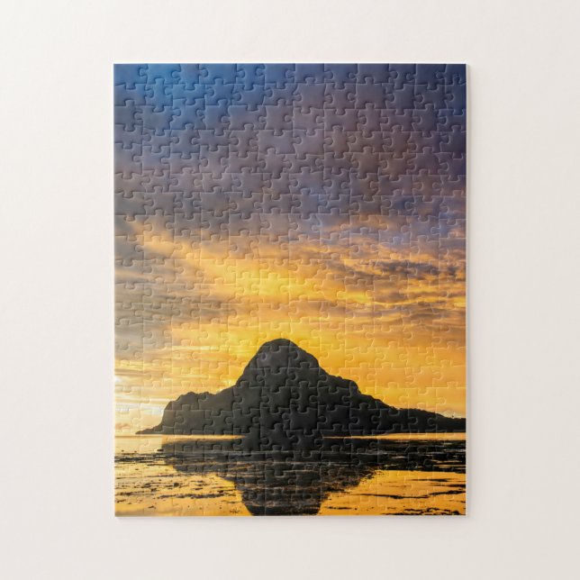 Sonnenuntergang über dem Bacuit Archipel Puzzle (Vertikal)