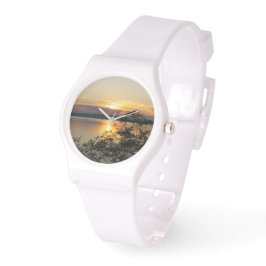 Sonnenuntergang über dem Balaton, Ungarn. Armbanduhr