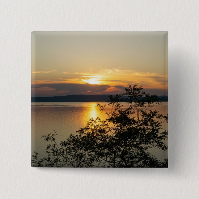 Sonnenuntergang über dem Balaton, Ungarn. Button (Vorderseite)