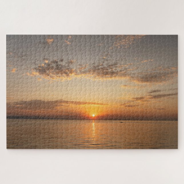 Sonnenuntergang über dem Bodensee Puzzle (Horizontal)