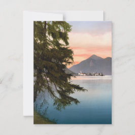 Sonnenuntergang über dem deutschen See Postkarte