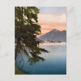 Sonnenuntergang über dem deutschen See Postkarte