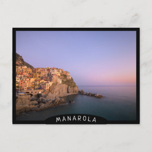Sonnenuntergang über dem Dorf Manarola Cinque Terr Postkarte