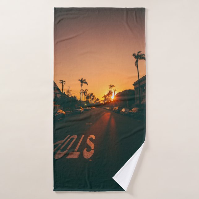 Sonnenuntergang über dem Horizont Badehandtuch (Badehandtuch)