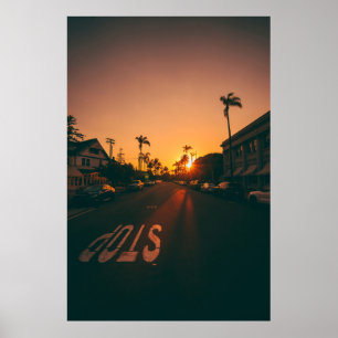 Sonnenuntergang über dem Horizont Poster