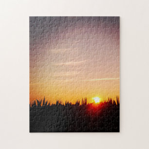 Sonnenuntergang über dem Maisfeld Puzzle