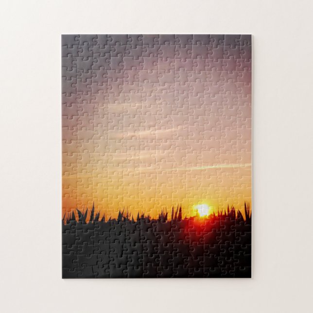Sonnenuntergang über dem Maisfeld Puzzle (Vertikal)