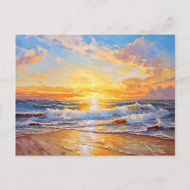 Sonnenuntergang über dem Meer baltischen Meer Postkarte (Vorderseite)