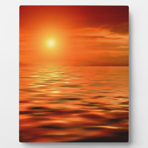 Sonnenuntergang über dem Meer Fotoplatte
