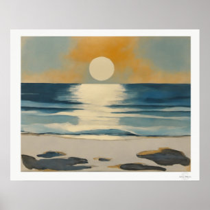 Sonnenuntergang über dem Meer Poster
