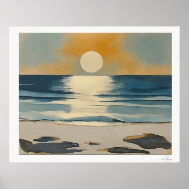 Sonnenuntergang über dem Meer Poster (Vorne)