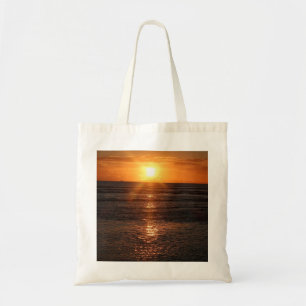 Sonnenuntergang über dem Meer Tragetasche