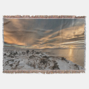 Sonnenuntergang über dem Myvatn-See, Island Decke