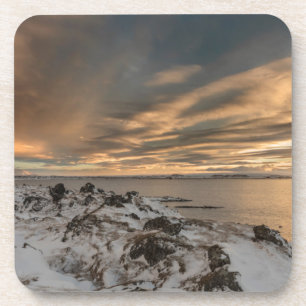 Sonnenuntergang über dem Myvatn-See, Island Getränkeuntersetzer