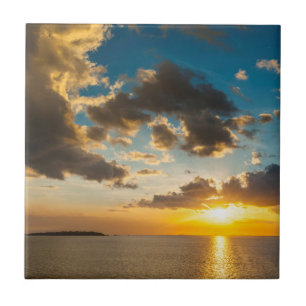 Sonnenuntergang über dem Ozean, Fidschi Fliese