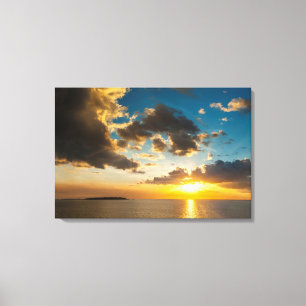 Sonnenuntergang über dem Ozean, Fidschi Leinwanddruck