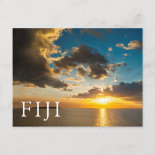 Sonnenuntergang über dem Ozean, Fidschi Postkarte